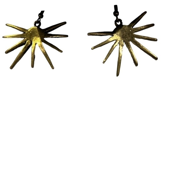 District LA Starburst Dangle Earrings w/ Rhinestone accents & Faux Pearl Center - Picture 6 of 13